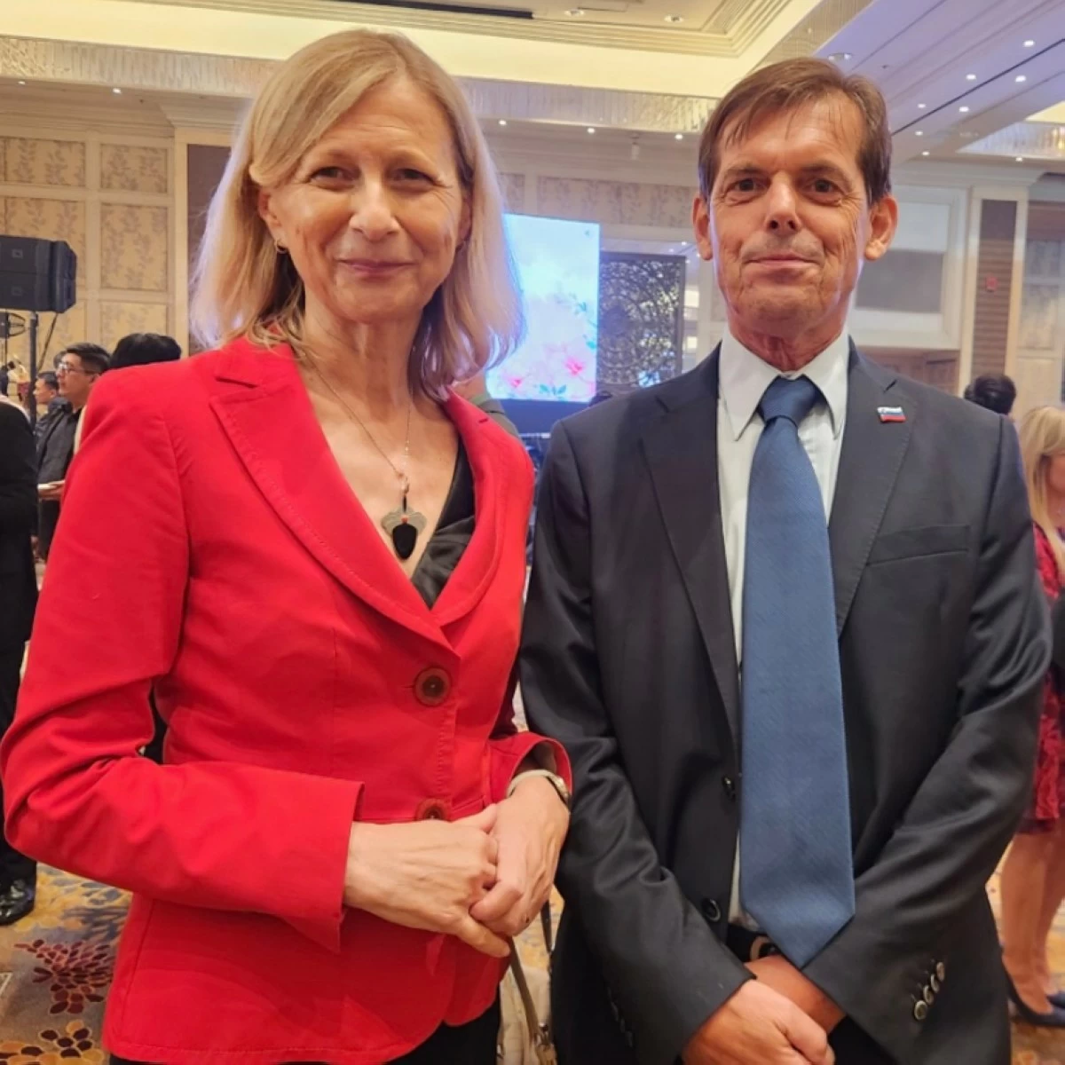 Ambassador  Dr. Smiljana Knez and spouse Dusan Ropret
