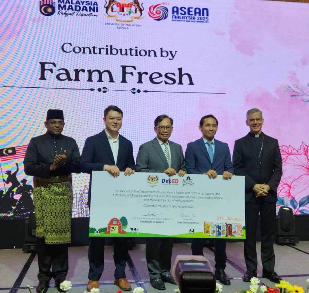Embassy of Malaysia and Farm Fresh Milk has committed to donate milk products to the Department of Education’s Health and Nutrition program


