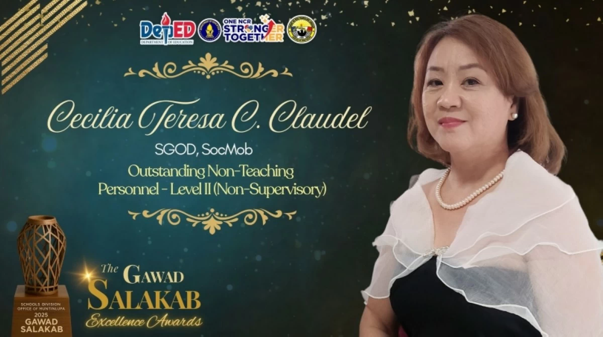 1st Gawad Salakab Excellence Awards winner (Photo from Muntinlupa SDO on Facebook)