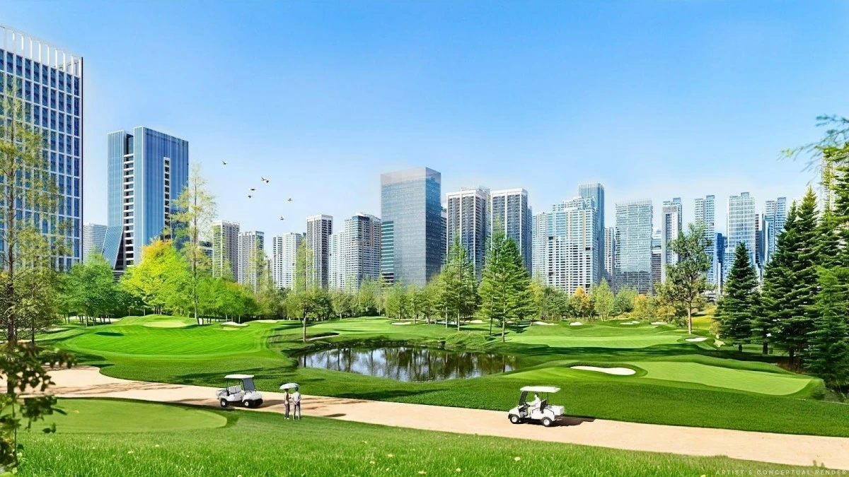 Villar City's 18-hole golf course will soon host professional tournaments. (Artist's perspective)