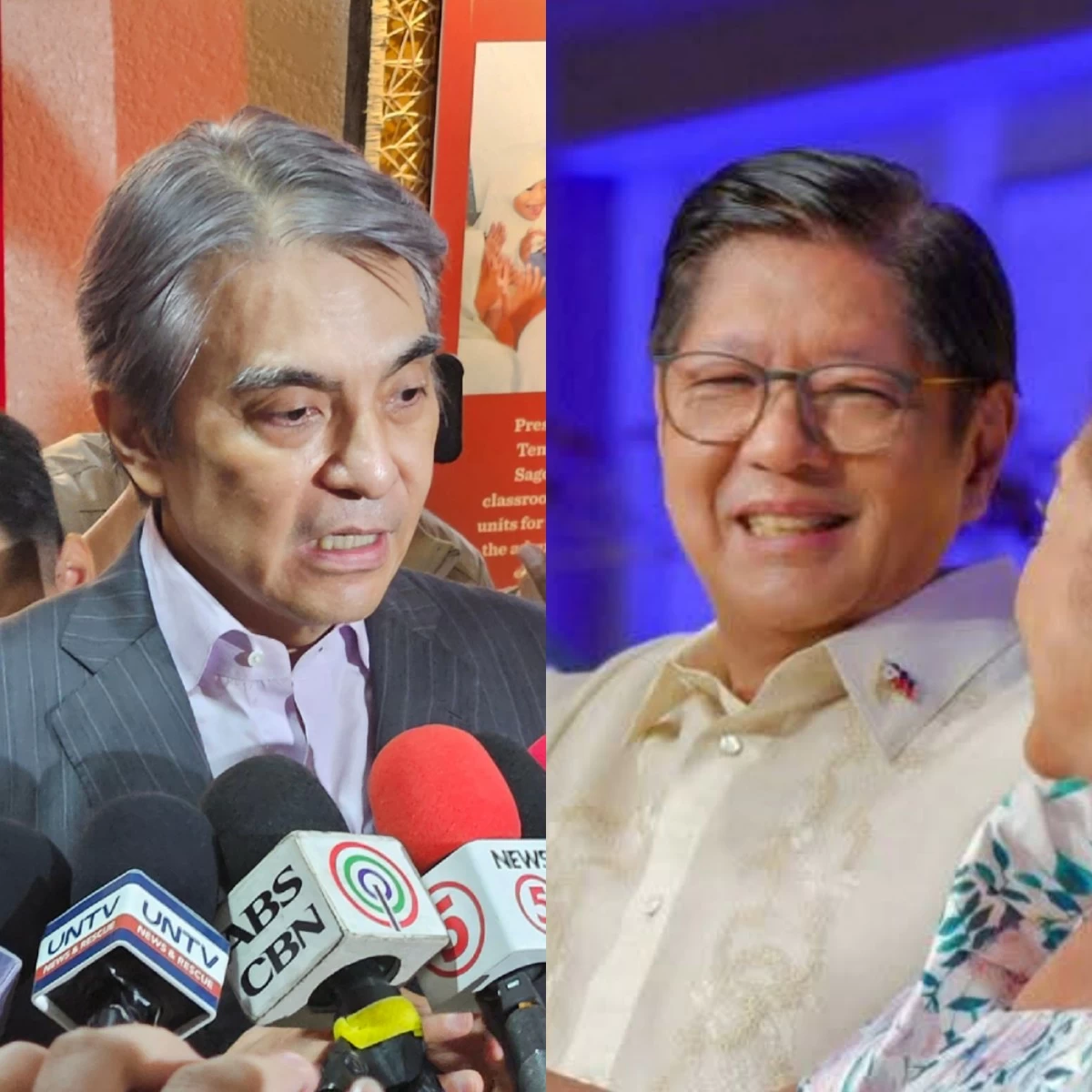 Navotas City lone district Rep. Toby Tiangco (left), President Ferdinand "Bongbong" Marcos Jr. (MANILA BULLETIN, Facebook)