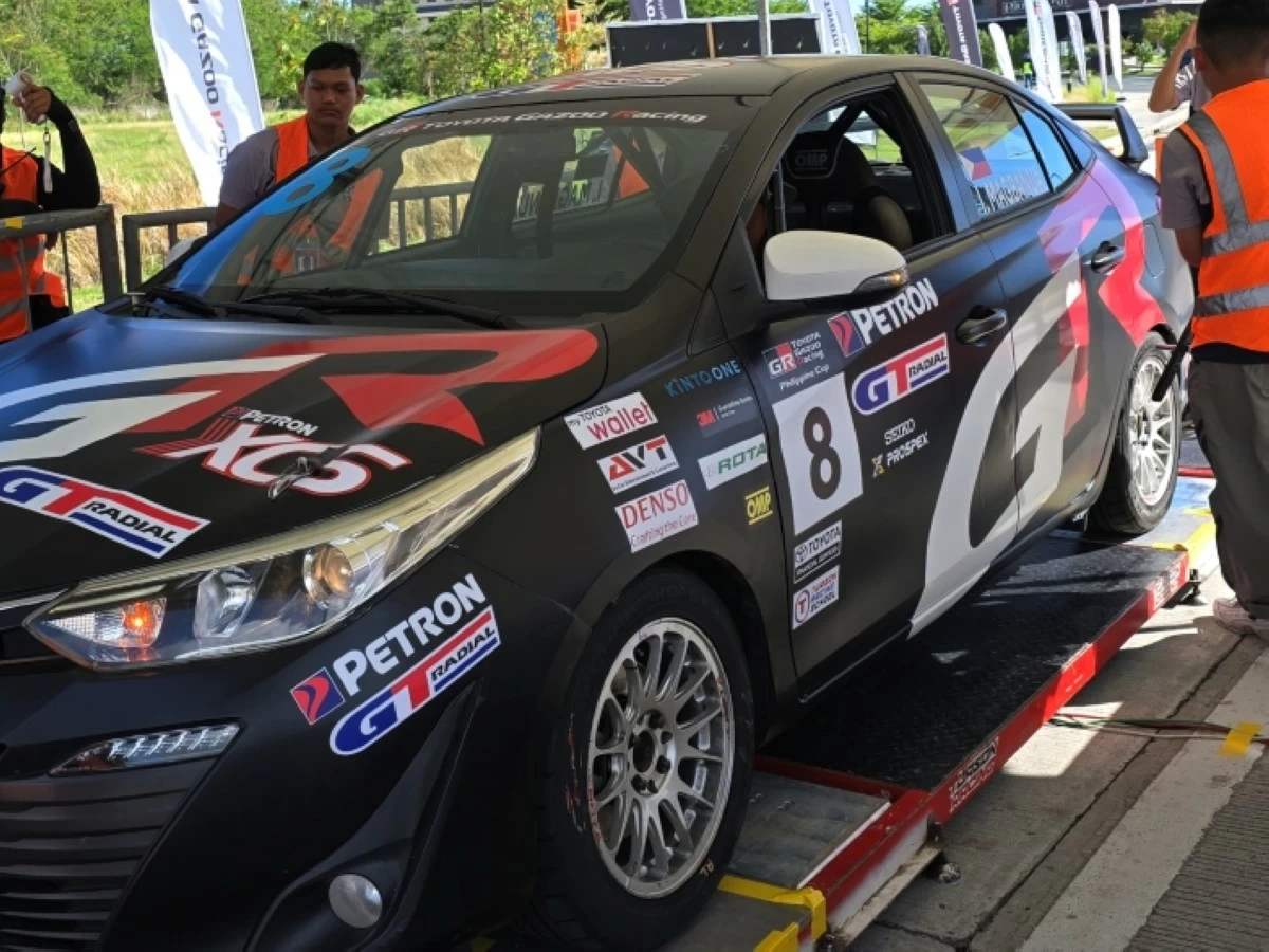 My ever-reliable steed, undergoing weighing and scrutineering during Race Weekend 2.