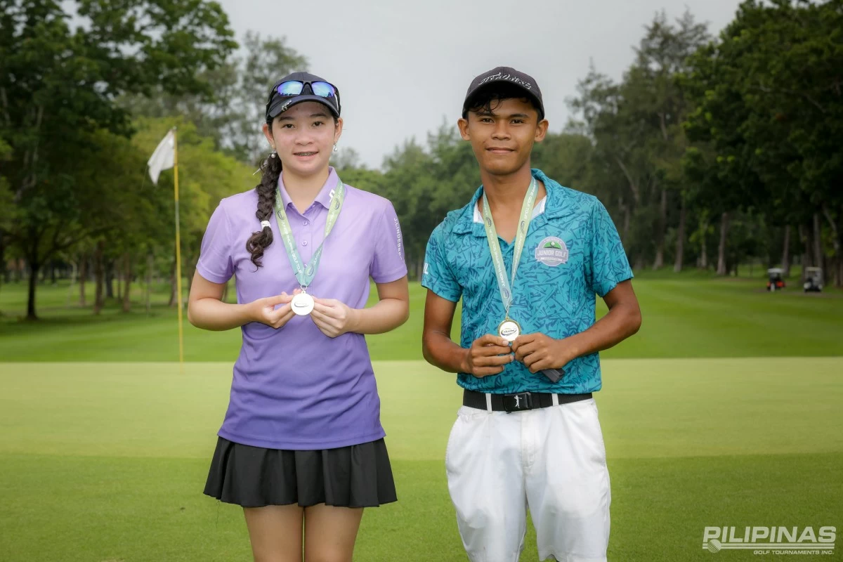 Tashanah Balangauan, left, and John Paul Oro shine in the  ICTSI Negros Occidental Junior PGT Championship 15-18 division. (PGT)