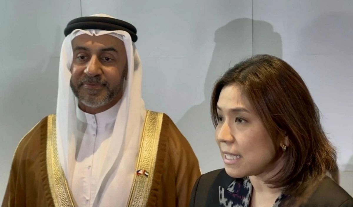 UAE Deputy Minister of Cabinet Affairs for Competitiveness and Experience Exchange Abdulla Nasser Lootah and DBM Secretary Amenah Pangandaman speak to the media at the Government Experience Exchange forum held in Makati City on Wednesday, Sept. 17, 2025. (Raymund Antonio/MANILA BULLETIN)