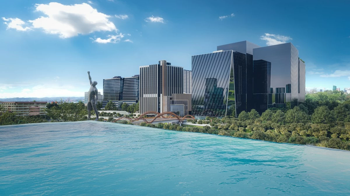 Le Pont Residences is located in Bridgetowne Destination Estate, where office buildings, mall, hotel, and recreation areas are just a few steps away. (Artist's Perspective)