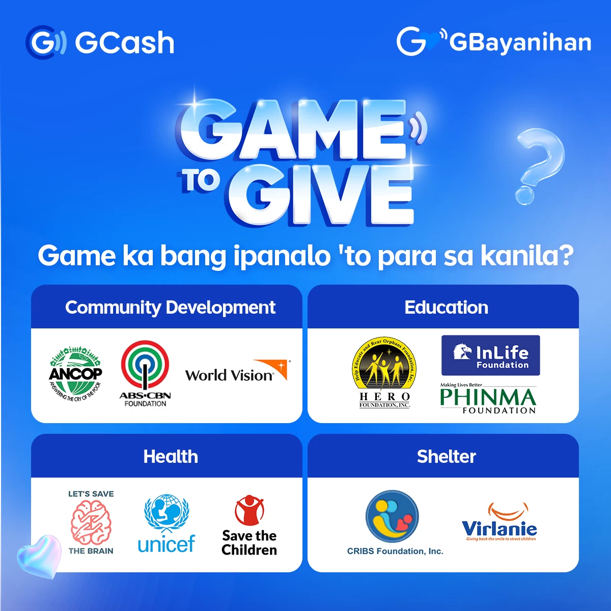 The proceeds from the fundraising activity will go to organizations
engaged in community development, education, health, and shelter-building.