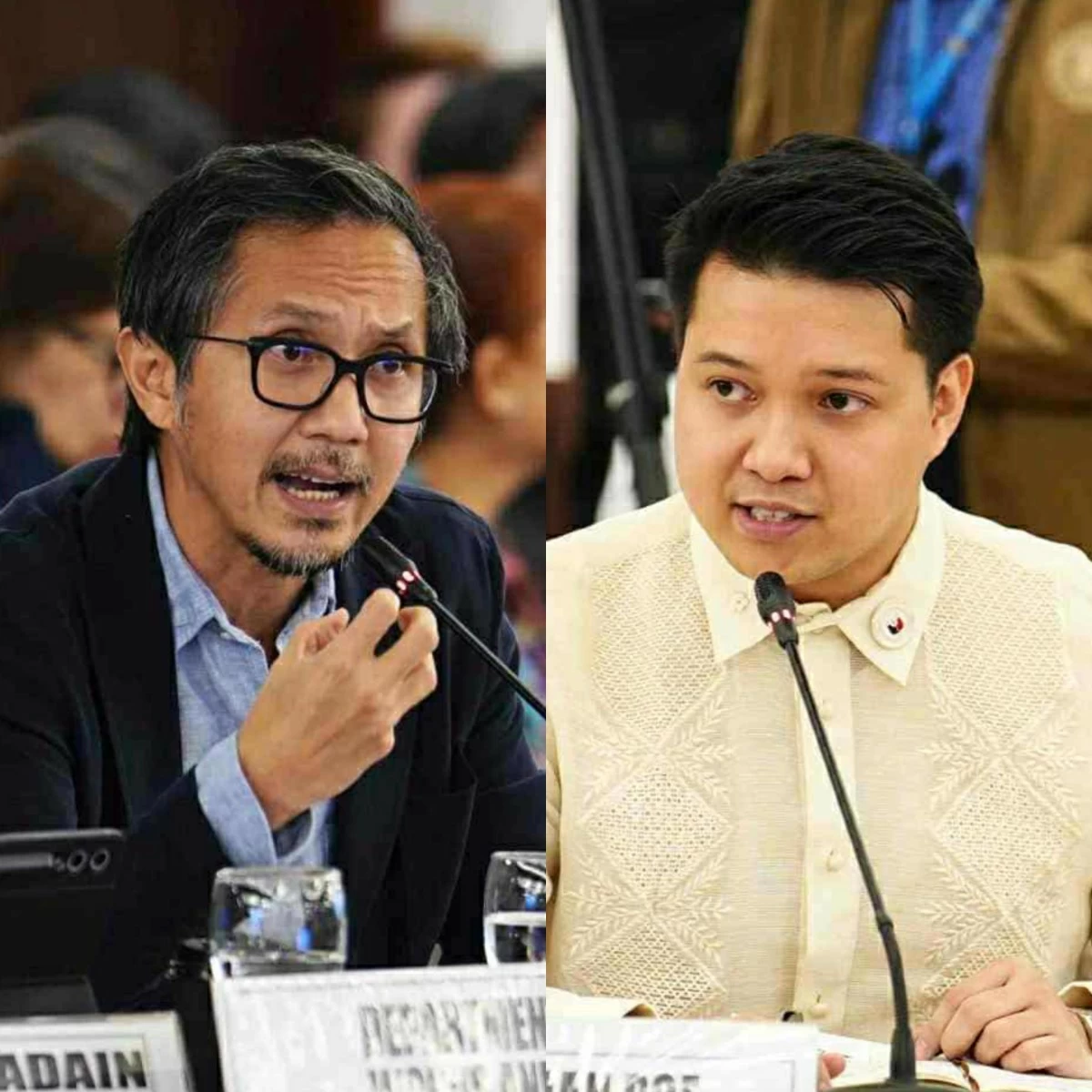 DPWH Secretary Vince Dizon (left), FPJ Panday Bayanihan Party-list Rep. Brian Poe (Contributed photos)