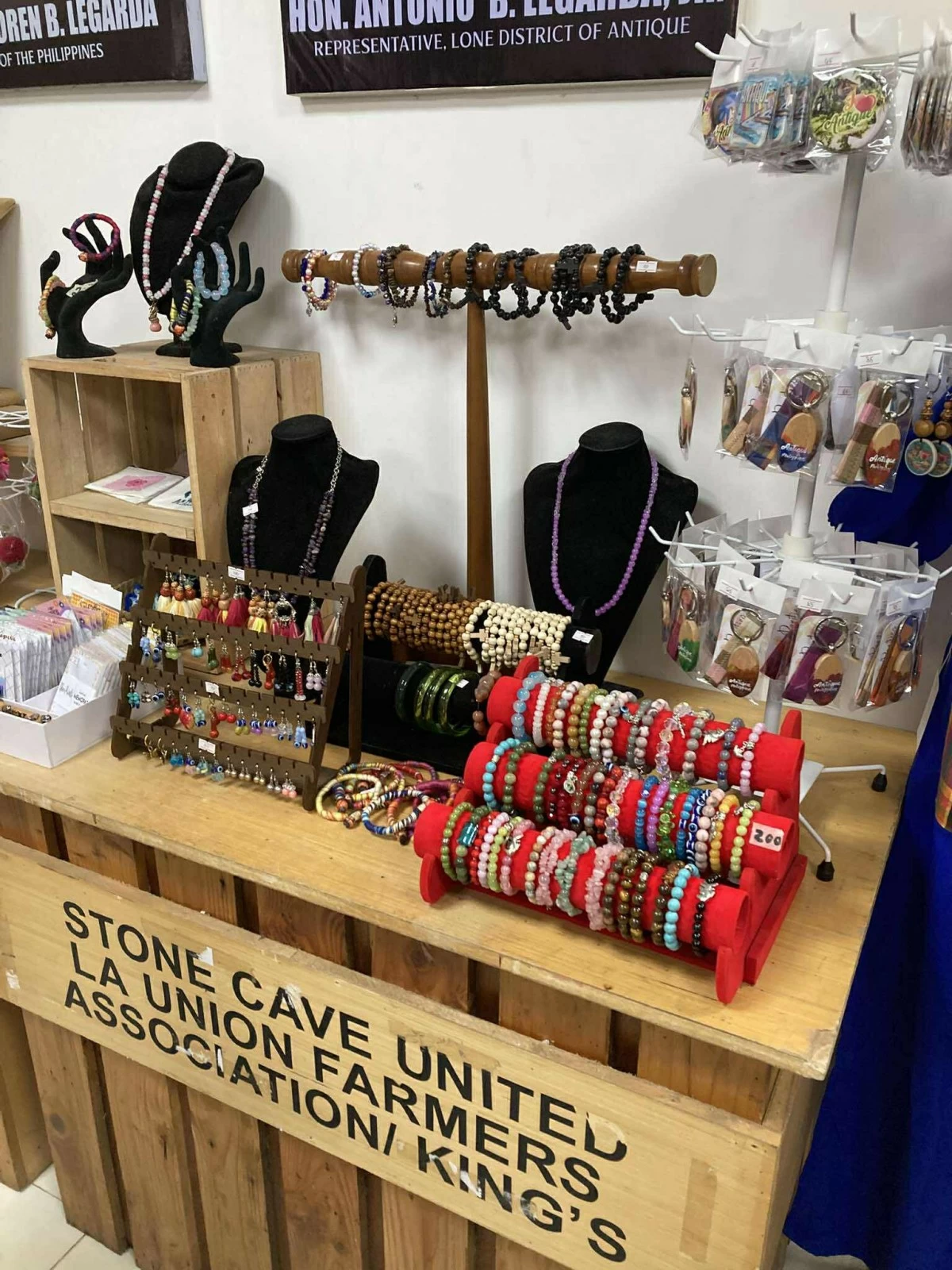 SUPPORT LOCAL Various artisan crafts made by locals being sold at Tindahang Lokal.