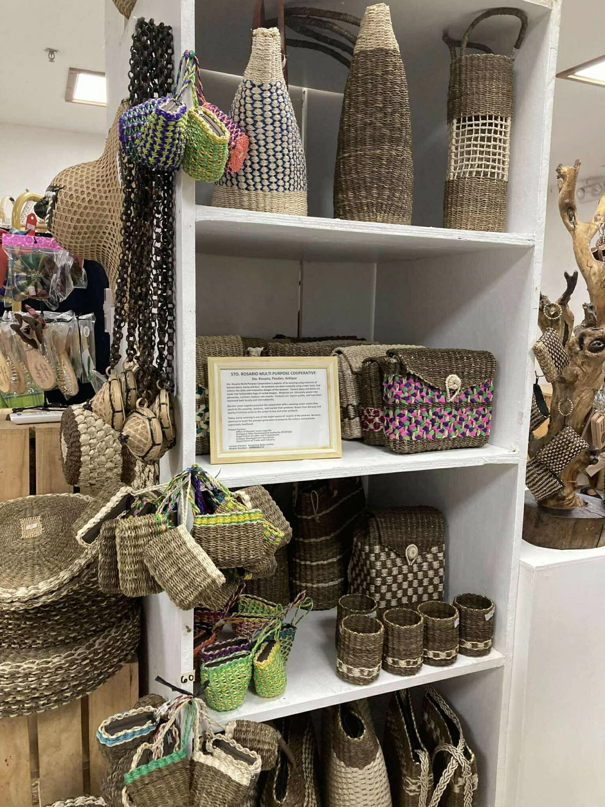 SUPPORT LOCAL Various artisan crafts made by locals being sold at Tindahang Lokal.