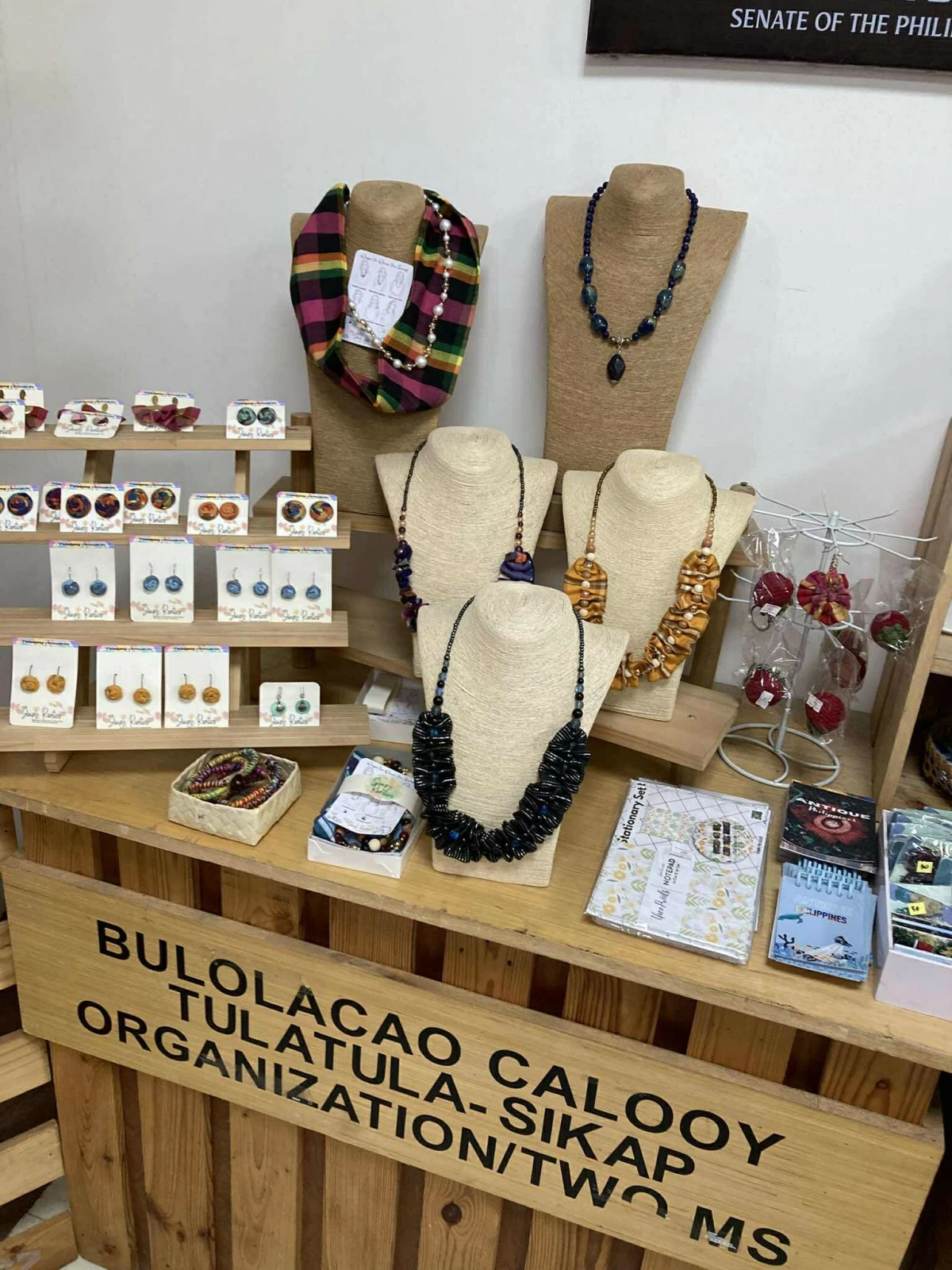 SUPPORT LOCAL Various artisan crafts made by locals being sold at Tindahang Lokal.