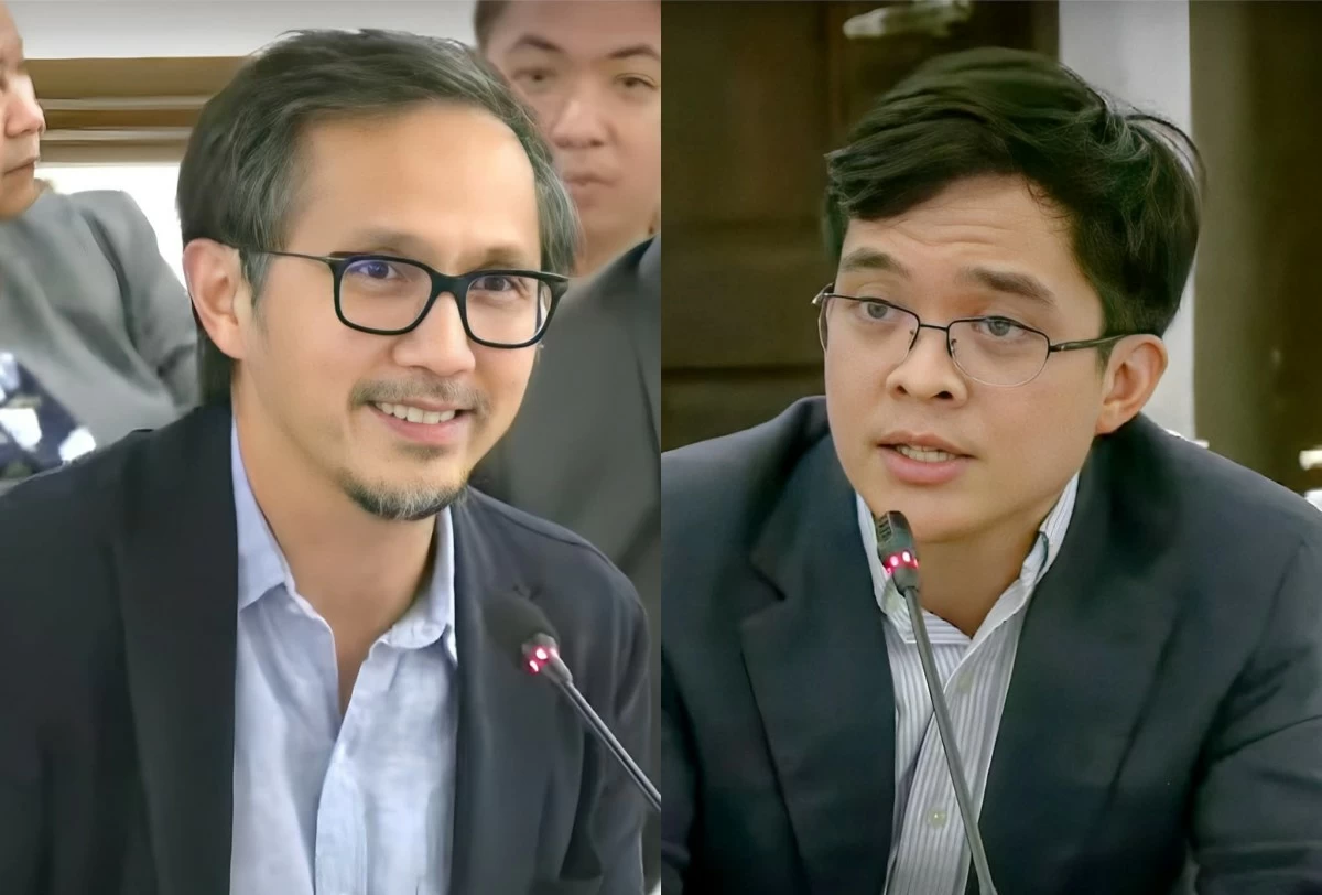 DPWH Secretary Vince Dizon (left), Batangas 1st district Rep. Leandro Legarda Leviste (Facebook)