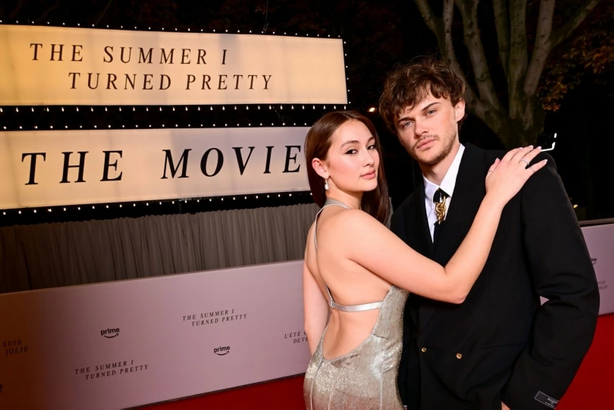 Lola Tung and Christopher Briney at "The Summer I Turned Pretty" season 3 finale event on Sept. 17 in Paris, France (Photo courtesy of Anthony Ghnassia)
