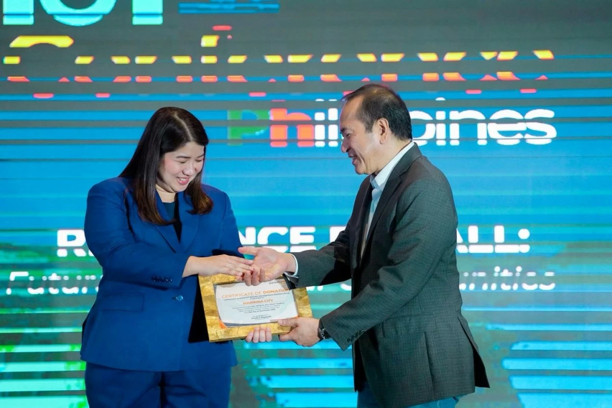 Marikina City Mayor Maan Teodoro speaks at the IoT 2025 Conference: Resilience for All, Future-Proofing Our Communities at the SMX Convention Center. (Photo from Marikina PIO)