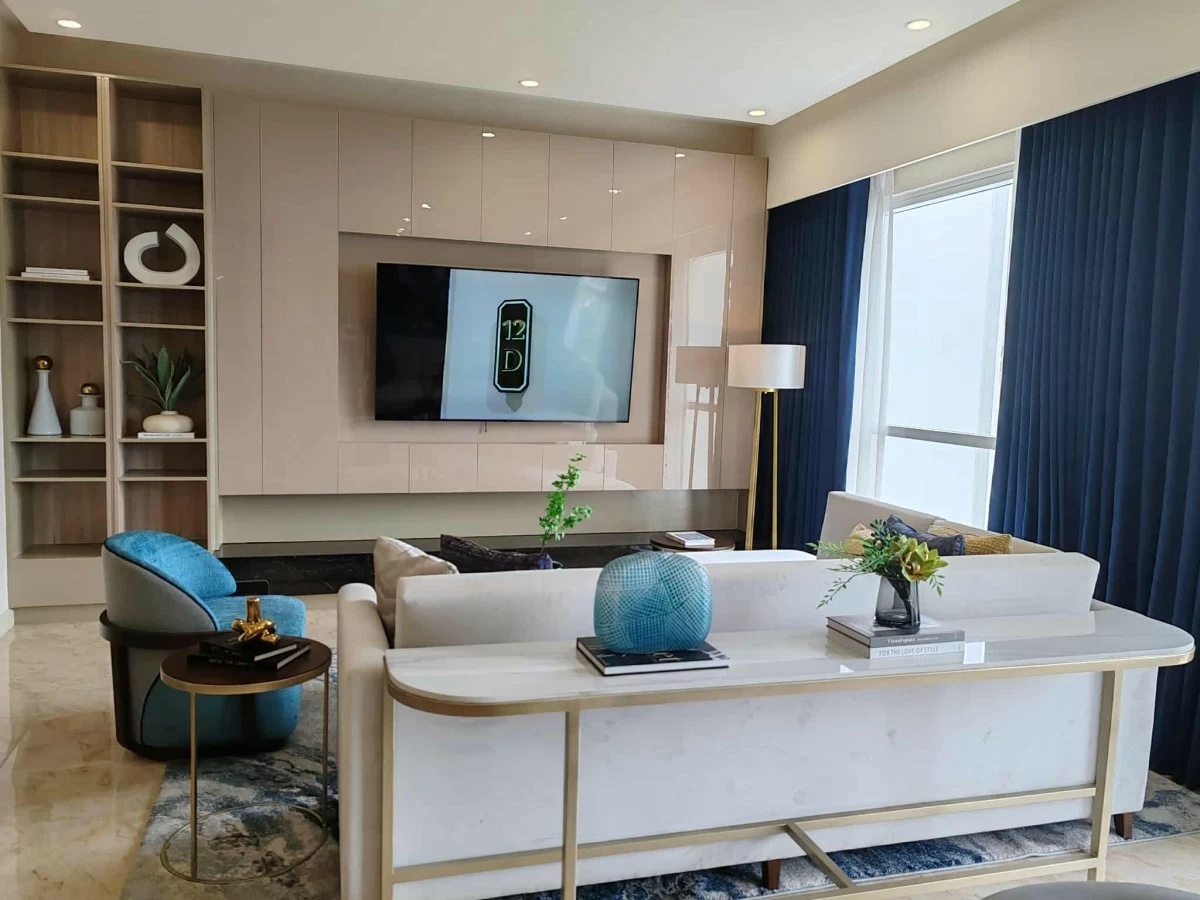 Living room area at Platinum tower