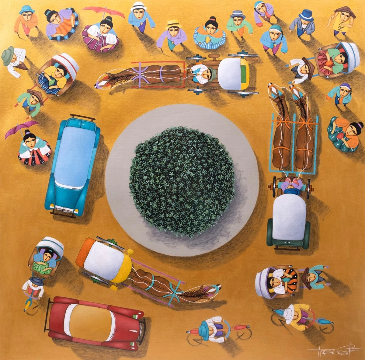 'PLAZA ROTUNDA' oil on canvas, 36x36 inches, 2025