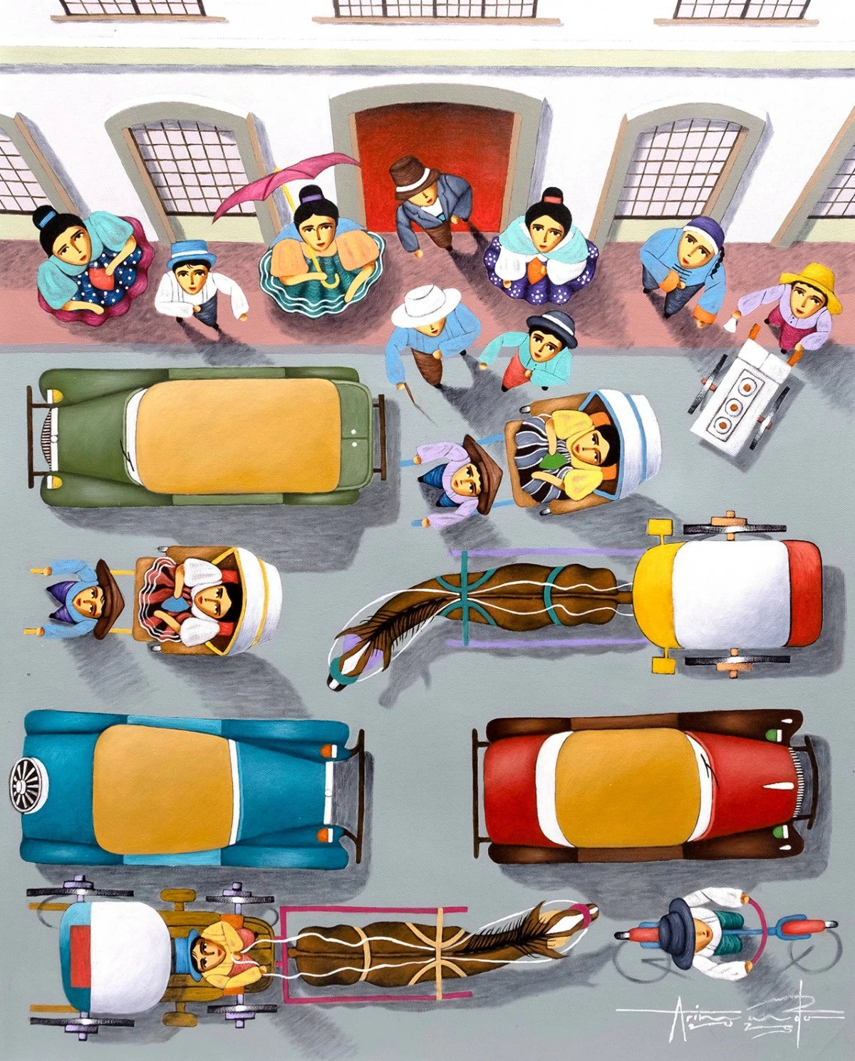 'PISTA SA PLAZA' oil on canvas, 30x24 inches, 2025