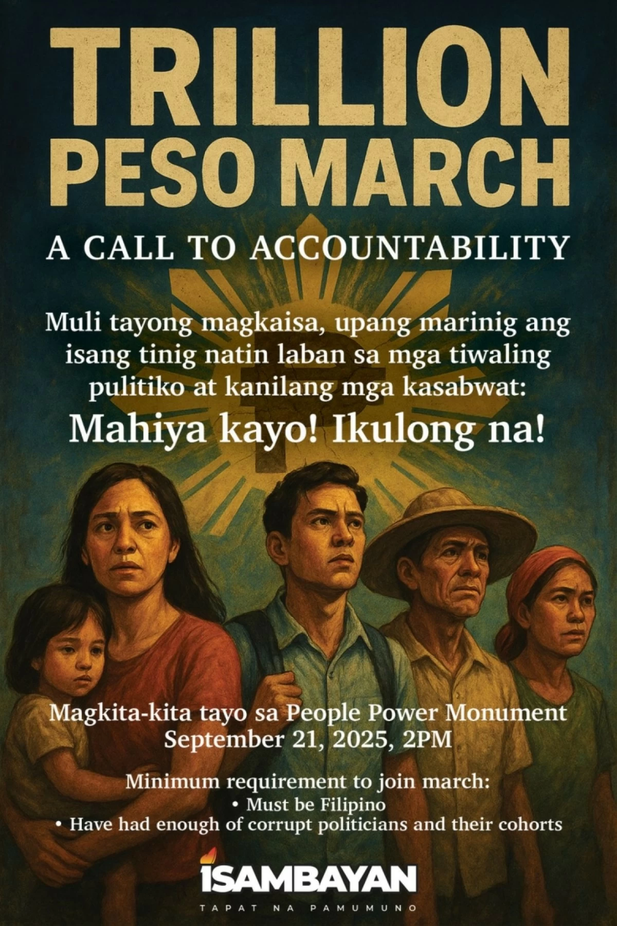The announcement for the “Trillion Peso March: A Call to Accountability”