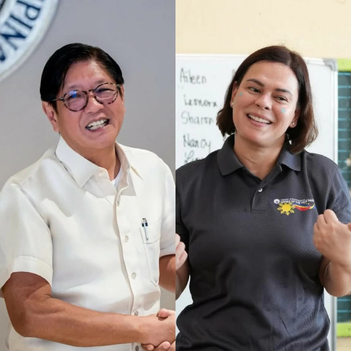 President Ferdinand "Bongbong" Marcos Jr. (left), Vice President Sara Duterte (Facebook)