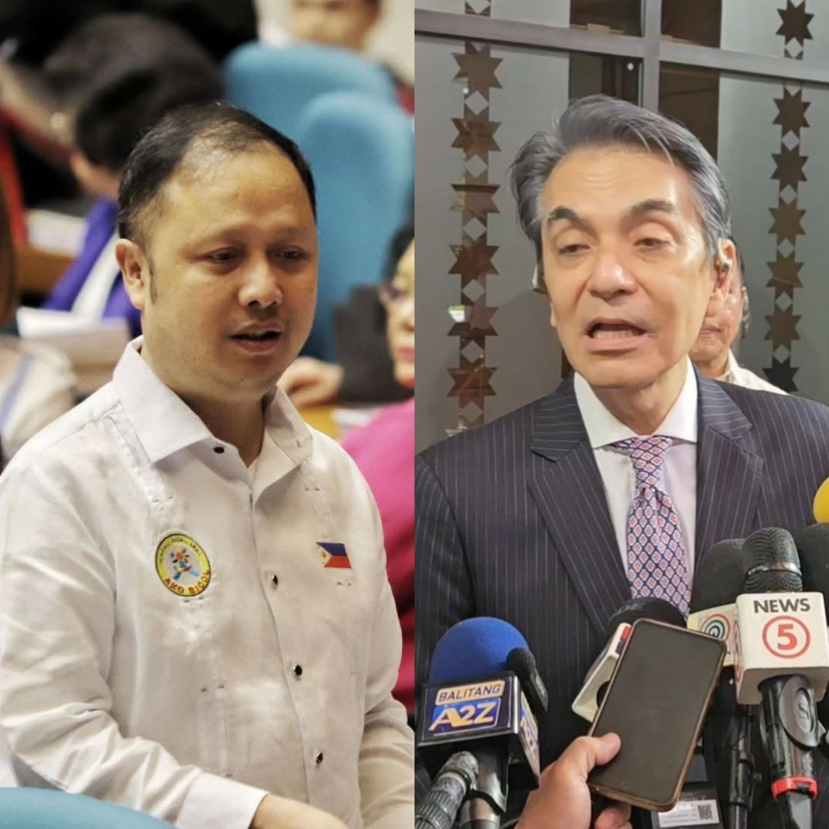 Ako Bicol Party-list Rep. Zaldy Co (left), Navotas City lone district Rep. Toby Tiangco (Facebook, MANILA BULLETIN)