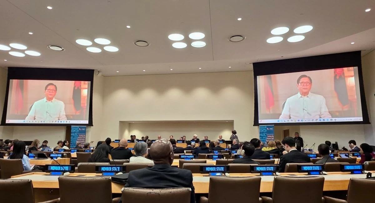 President Ferdinand ‘Bongbong’ Marcos Jr. delivers a video message at the 80th session of UNGA. (Photo courtesy of Sec. Lazaro)
