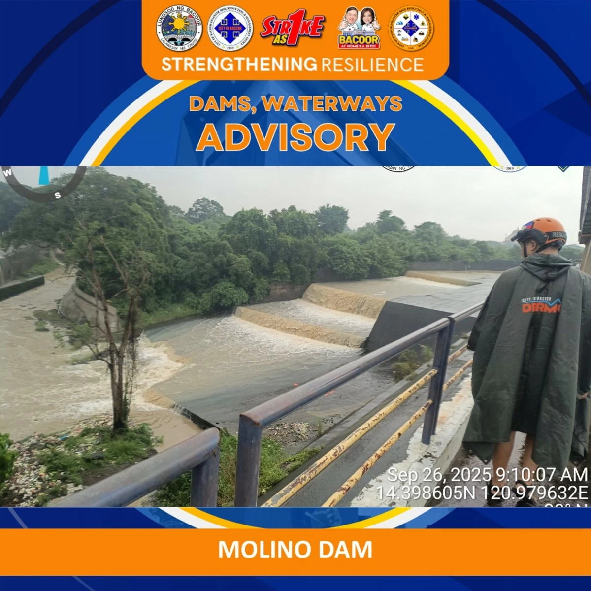 The local government unit monitors water levels in various waterways in Bacoor City (Photo from the City Government of Bacoor/MANILA BULLETIN) 