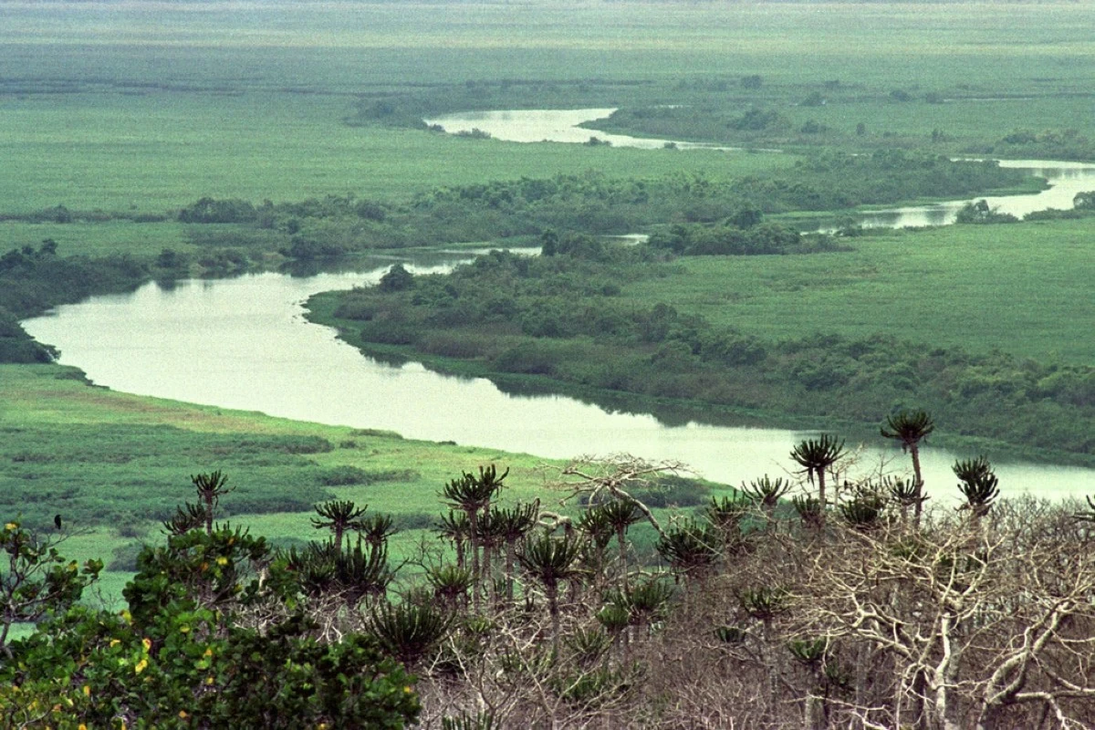 FILE - The Kwanza river snakes through the Quicama National Park about 75 kilometers (47 miles) south of Luanda, Angola, Sept 19, 2000. (AP Photo/Armando Franca, File)