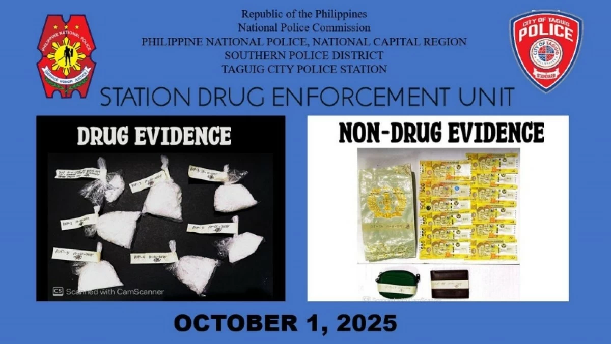 The shabu confiscated by the Taguig police (Photo from Taguig police / SPD)