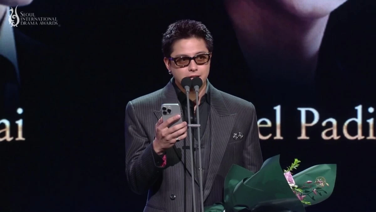 Filipino actor Daniel Padilla, winner of the Outstanding Asian Star (Philippines), at the 2025 Seoul International Drama Awards ceremony in Seoul on Oct. 2 (Screenshot from The K-pop video on YouTube)