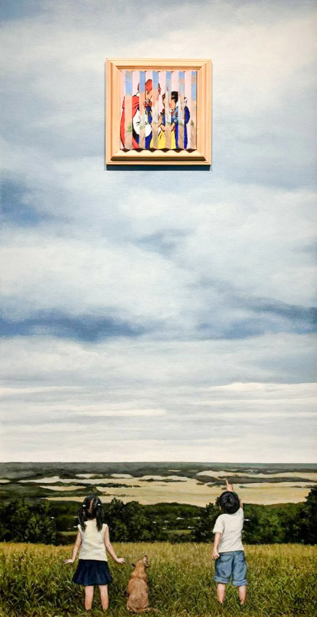 'IF THEY LIVED HAPPILY EVER AFTER' acrylic on wood and canvas, 48x24 inches, 2025