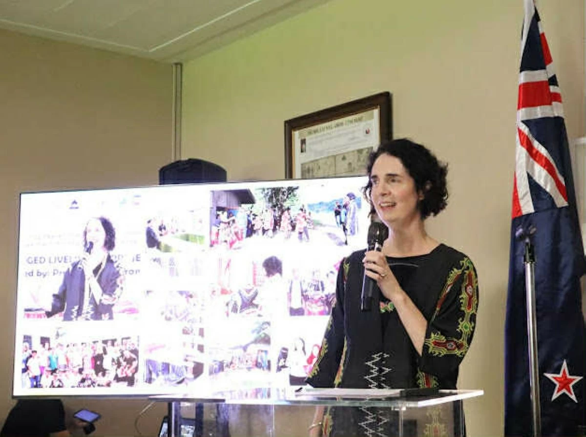 New Zealand Ambassador to the Philippines Catherine McIntosh leads the High-Level Dialogue on Preventing and Countering Violent Extremism at her official residence in Makati City on Sept. 4, 2025. This event was co-hosted by GCERF and the New Zealand Embassy. (Photo from New Zealand Embassy-Manila)