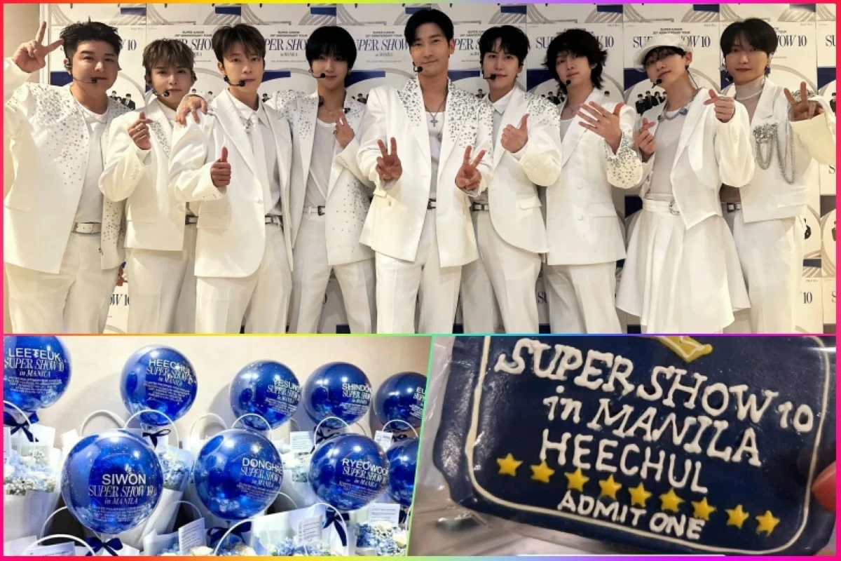Super Junior in Manila (top) and projects by Filipino fans for "Super Show 10" (X, Instagram) 