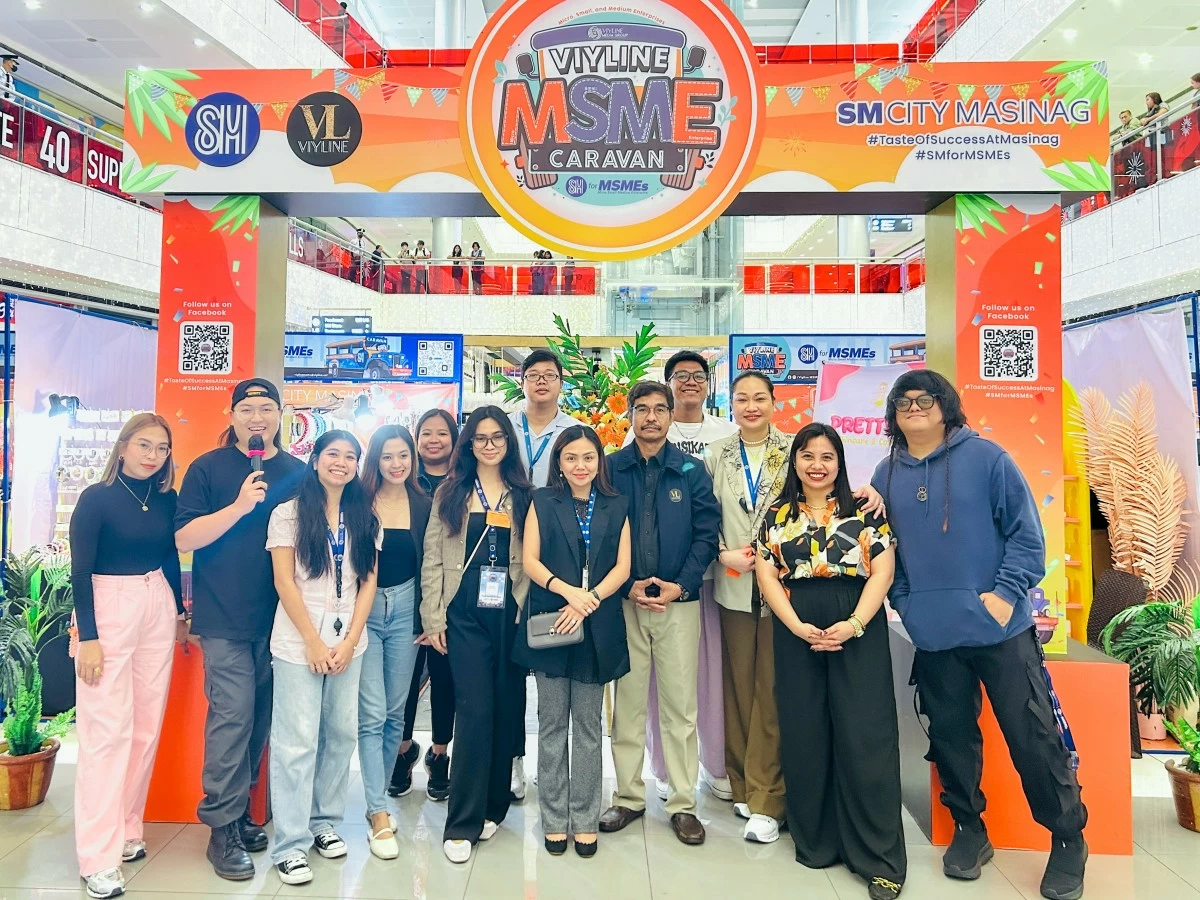 VIYLine executives and influencers including Chino Liu, Pau Sepagan, Rolando Cortez, and Ivy Cortez-Ragos joined by SM officers officially opened the VIYLine MSME Caravan at SM City Masinag.