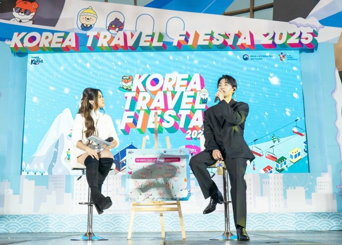 A travel talk show with Kim Myung Soo in between performances