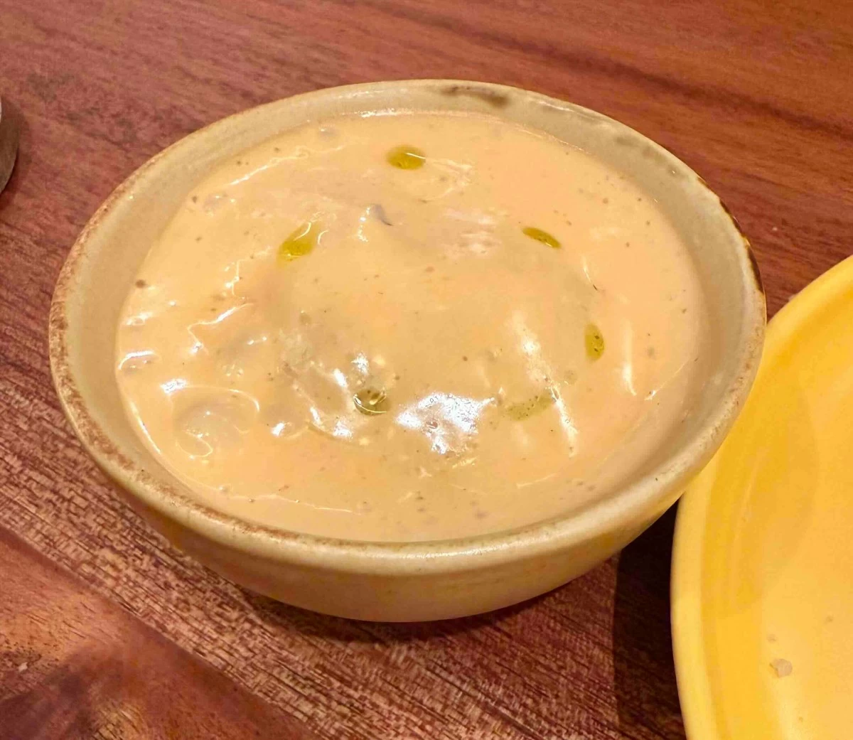 Egg and potatoes with crustacean sauce