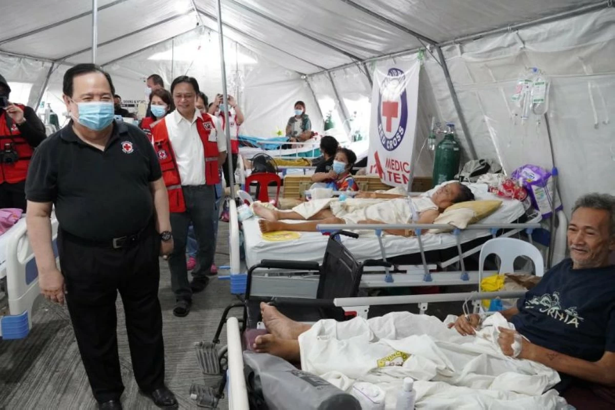 Victims find temporary shelter in the PRC tent city in Bogo, Cebu, following the 6.9-magnitude earthquake. (Photo from PH Red Cross) 