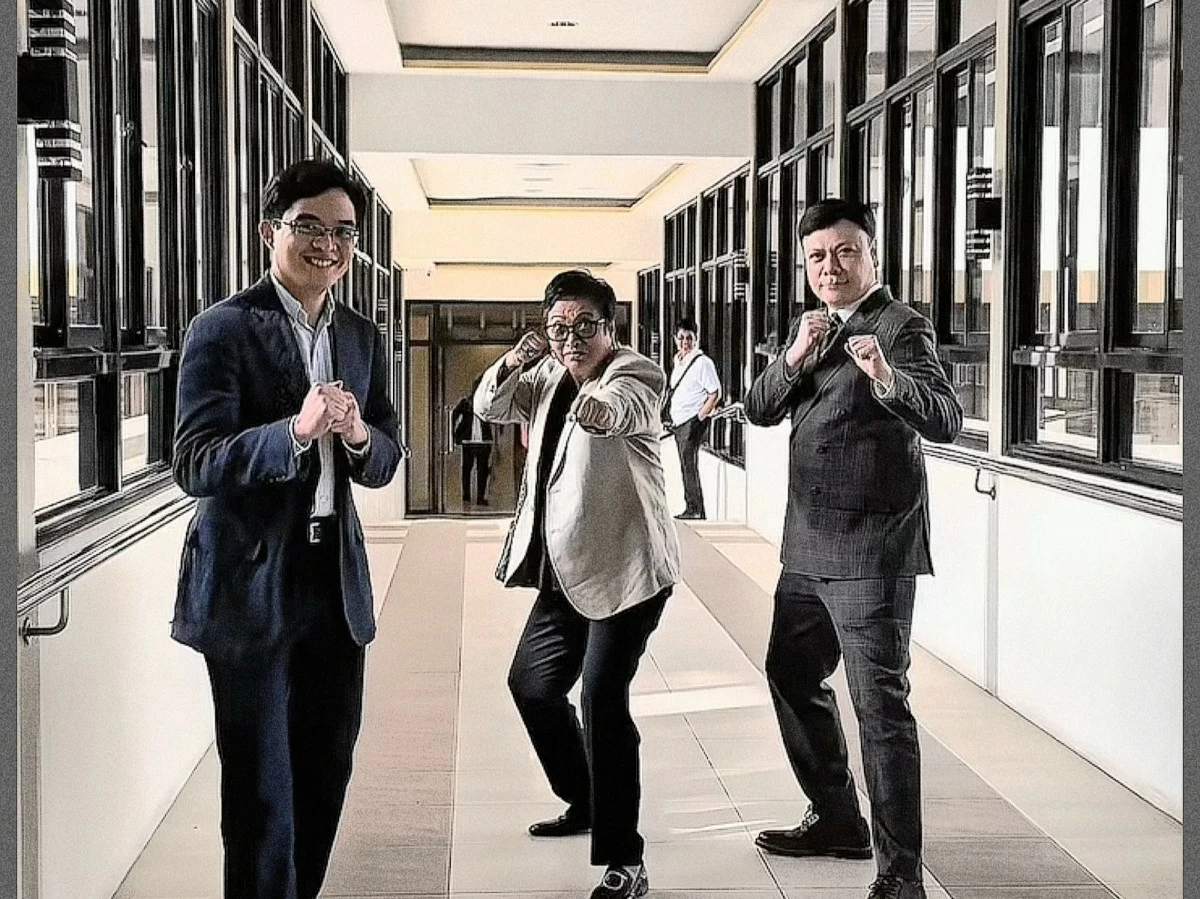 Batangas 1st district Rep. Leandro Legarda Leviste, lawyer Rowena Guanzon, SAGIP Party-list Rep. Paolo Marcoleta (Screenshot from Facebook reel)