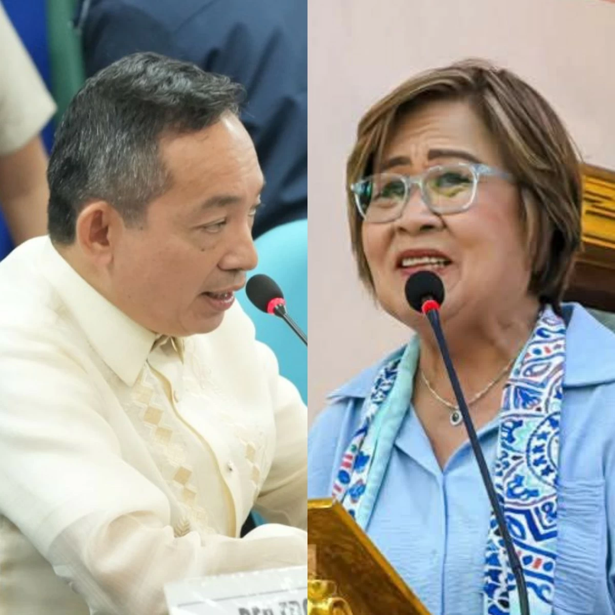 ACT Teachers Party-list Rep. Antonio Tinio (left), Mamamayang Liberal (ML) Party-list Rep. Leila de Lima (PPAB, Facebook)