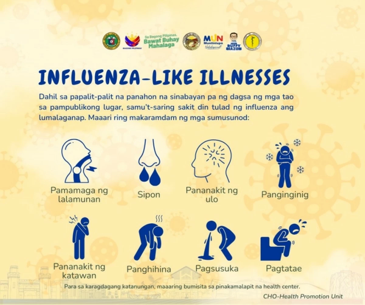 The advisory on  influenza-like illness (ILI) by the Muntinlupa City Health Office (Photo from Muntinlupa CHO) 
