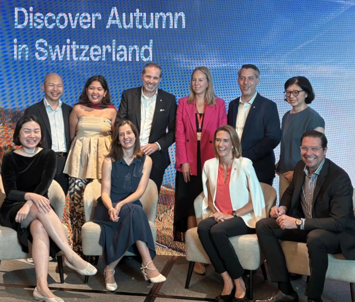 Switzerland Tourism delegation strikes a pose for the media during the ‘Swiss Tourism Autumn’ launch