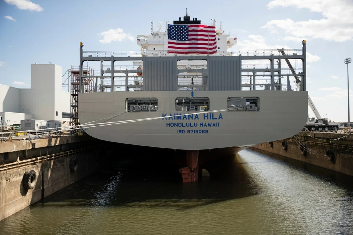 The Kaimana Hila at the Philly Shipyard in Philadelphia, on March 19, 2019. (AP Photo/Matt Rourke, File)