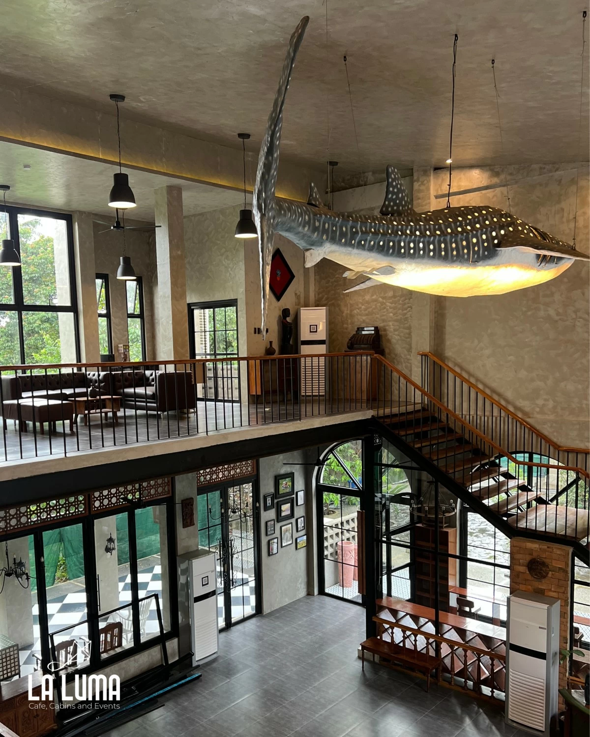 One of the masterpieces of La Luma (events hall) is​ the massive Butanding (whale shark) chandelier that lightens up the whole place, designed by Dr Angeles himself, with the help of craftsmen of Donsol, Sorsogon (famous for butanding sightings every summer seasons)