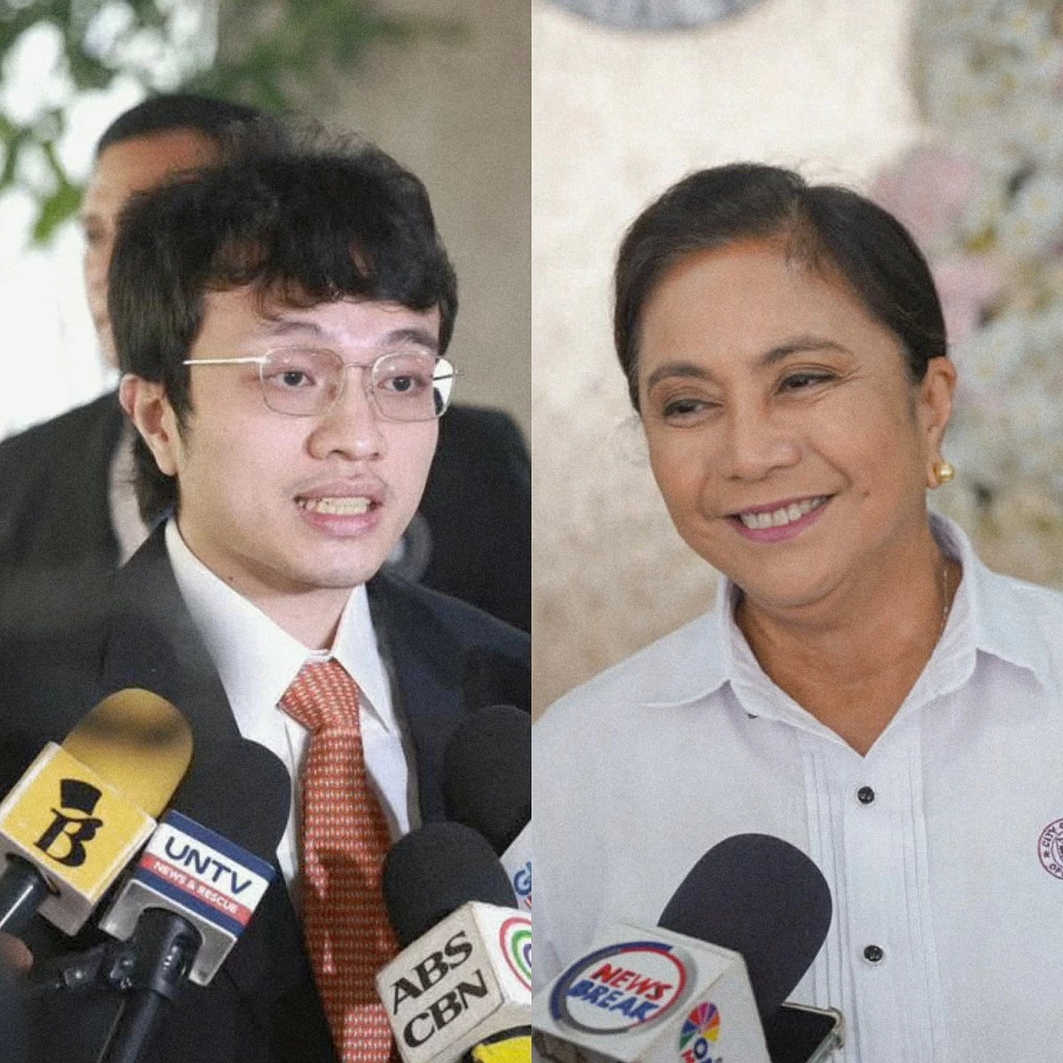 Cavite 4th district Rep. Francisco "Kiko" Barzaga (left), Naga City Mayor Leni Robredo (Facebook)