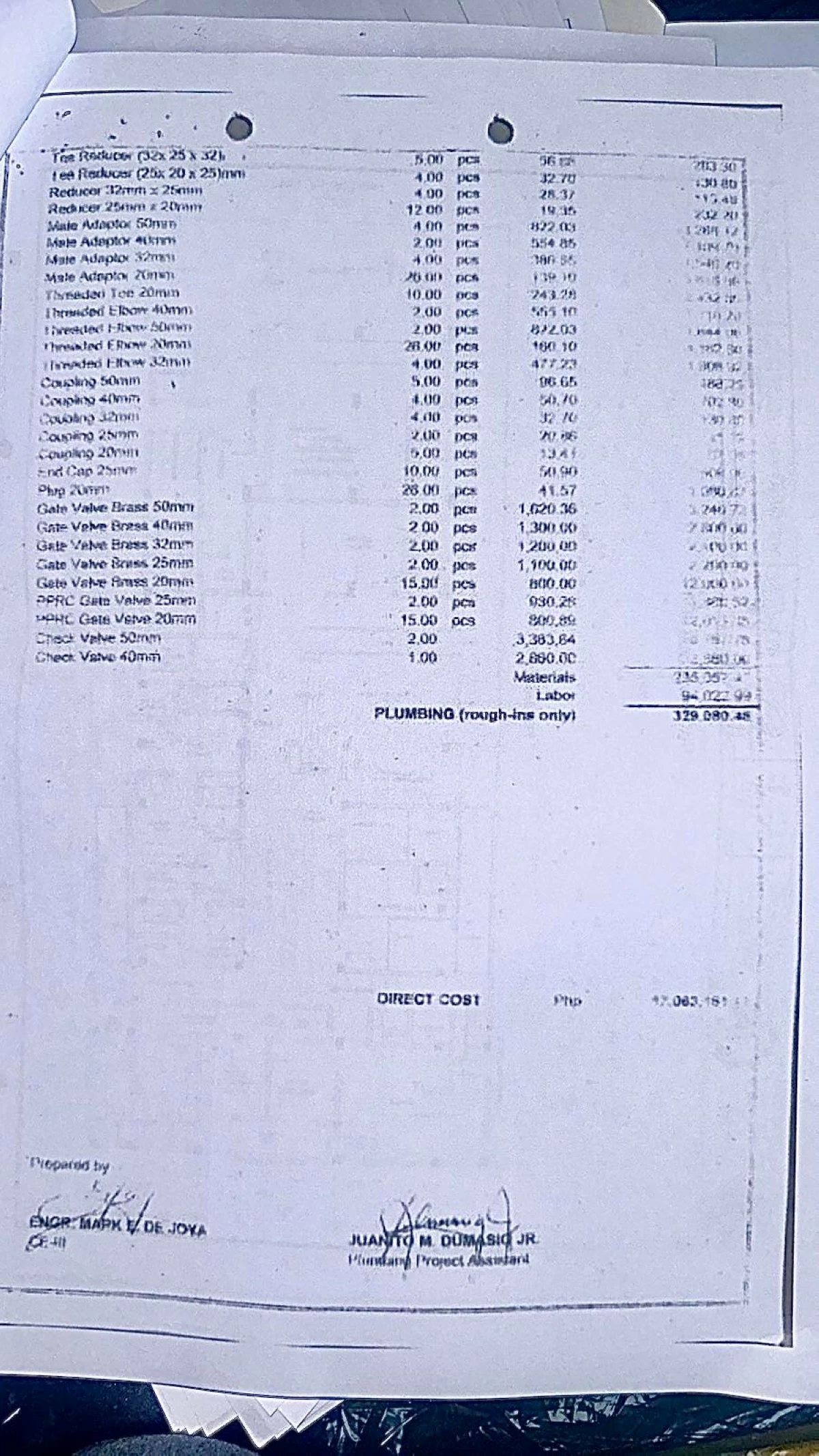 Scope of work for phase 1