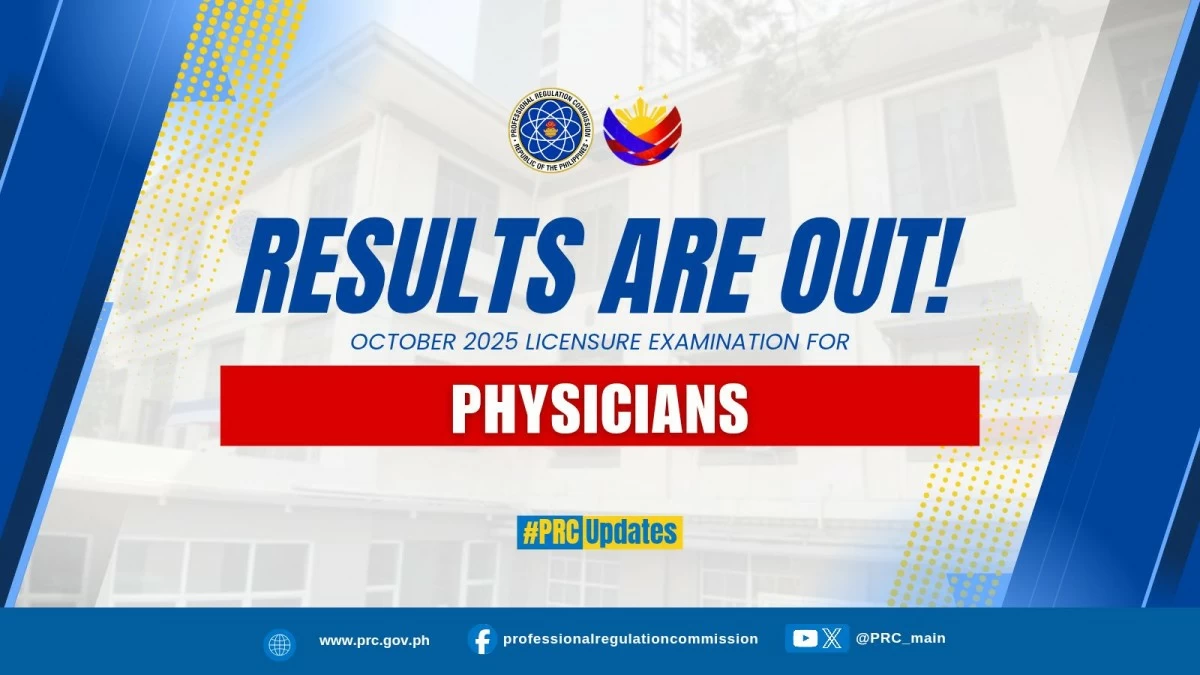 4,570 Pass October 2025 Physicians Licensure Examination — PRC