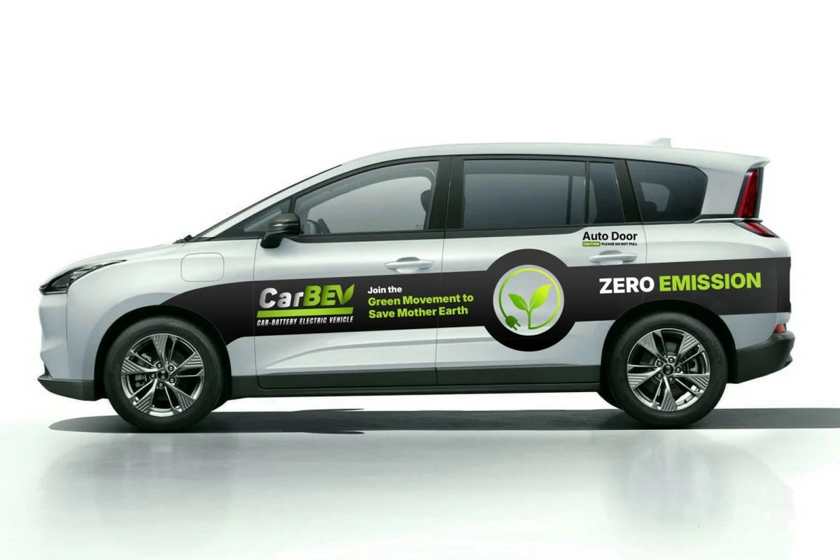 The CarBEV x AngCars concept car embodies their vision for an all-electric ride-hailing future.