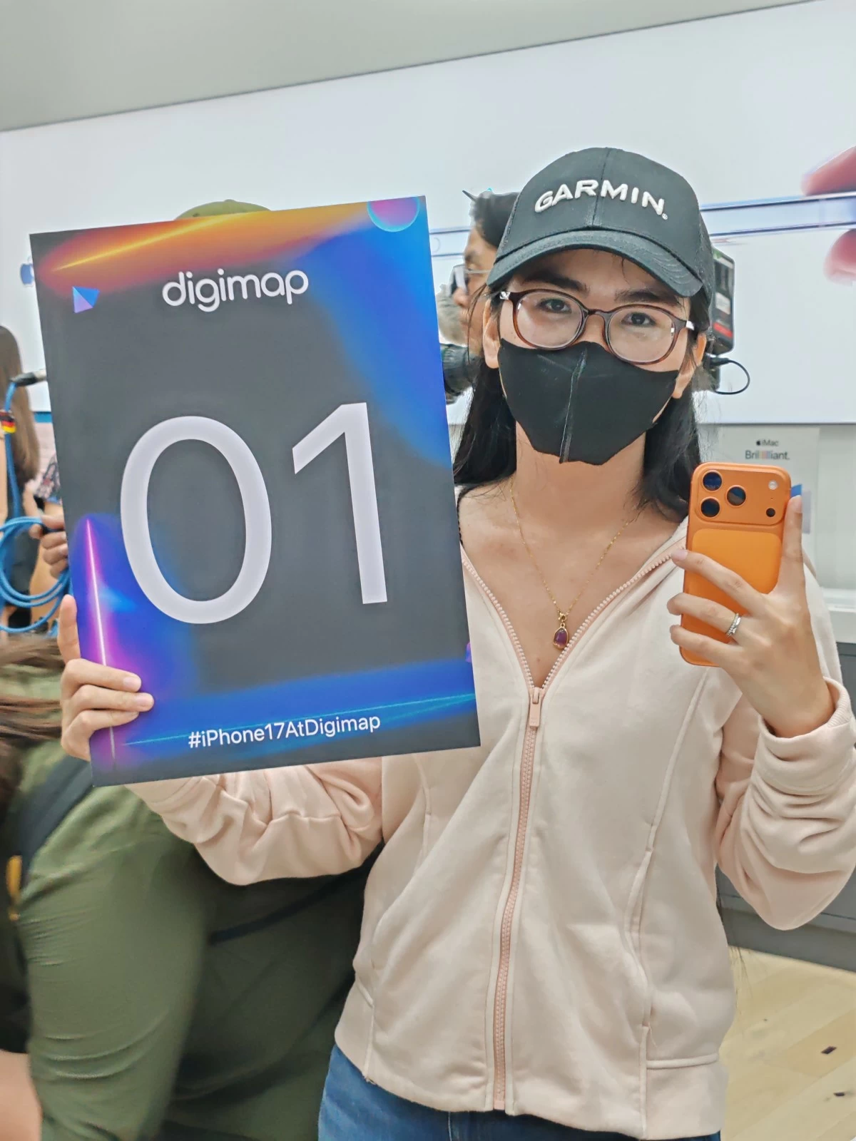 25-year-old online seller Charmaigne was first in line to buy an iPhone 17 at Digimap One Ayala.