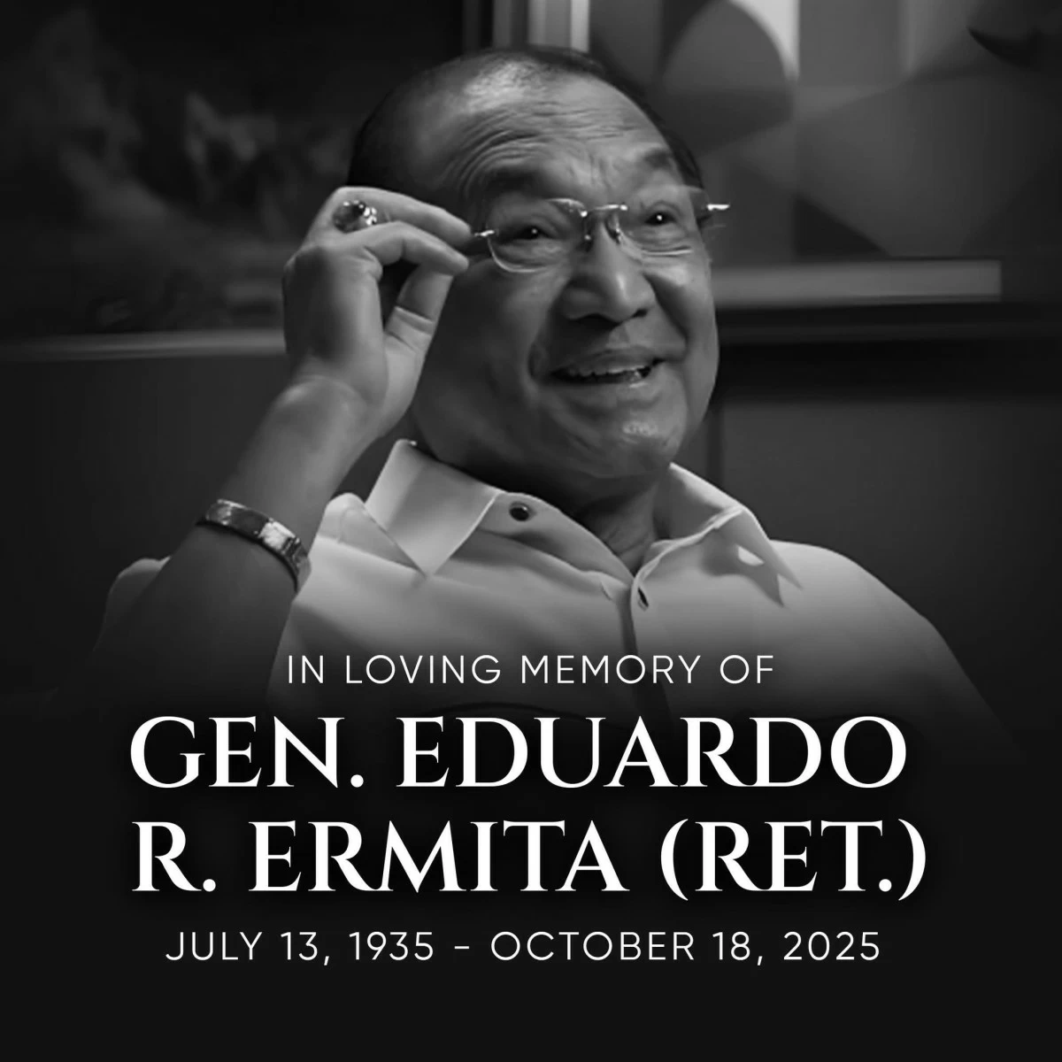 Former ES and peacemaker Eduardo Ermita dies