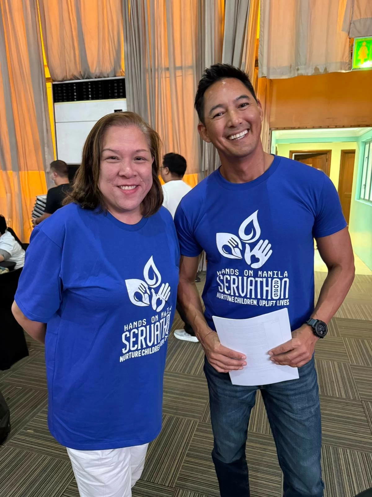 Mia Villanueva, president of HABI, the Philippine Textile Council, with Marc Nelson.
