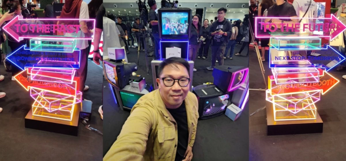 Digimap completes the retrofuturistic theme of its iPhone 17 midnight launch with bulky CRT TVs and colorful neon signs.