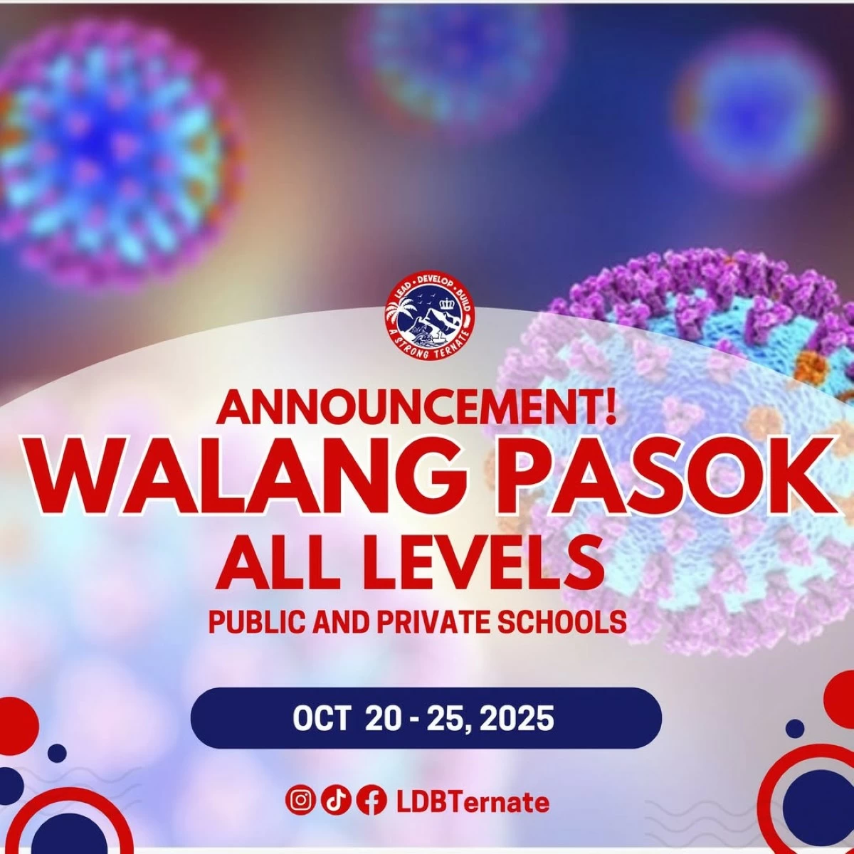 Class suspension announcement from Mayor Lamberto Bambao's Facebook page (MANILA BULLETIN) 